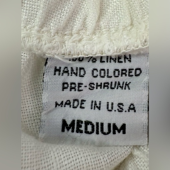 Russ Berens White Linen Capri Pants Elastic Waistband Size Medium - Picture 4 of 8